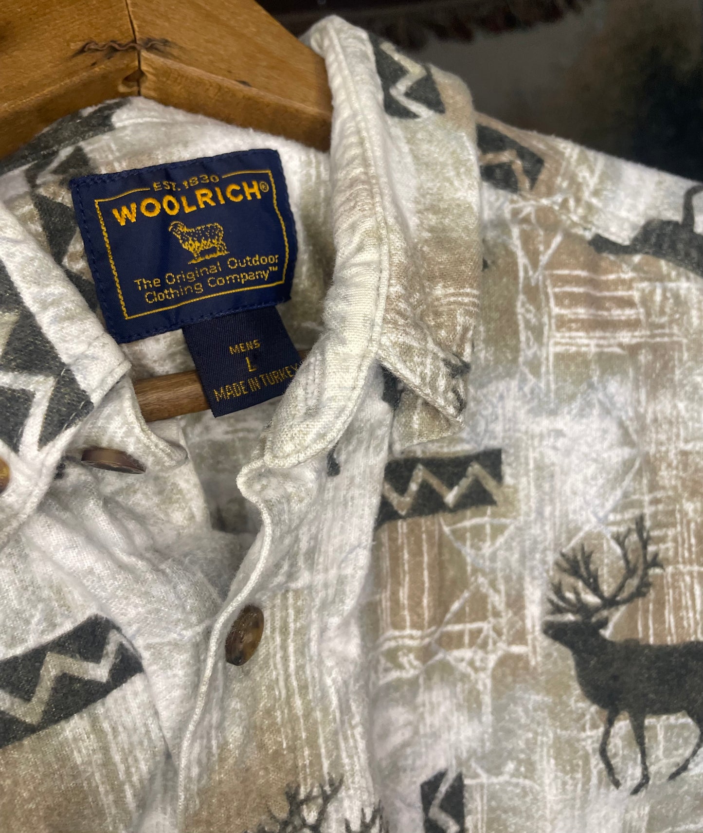 Woolrich Elk Fleece Button Down / Large