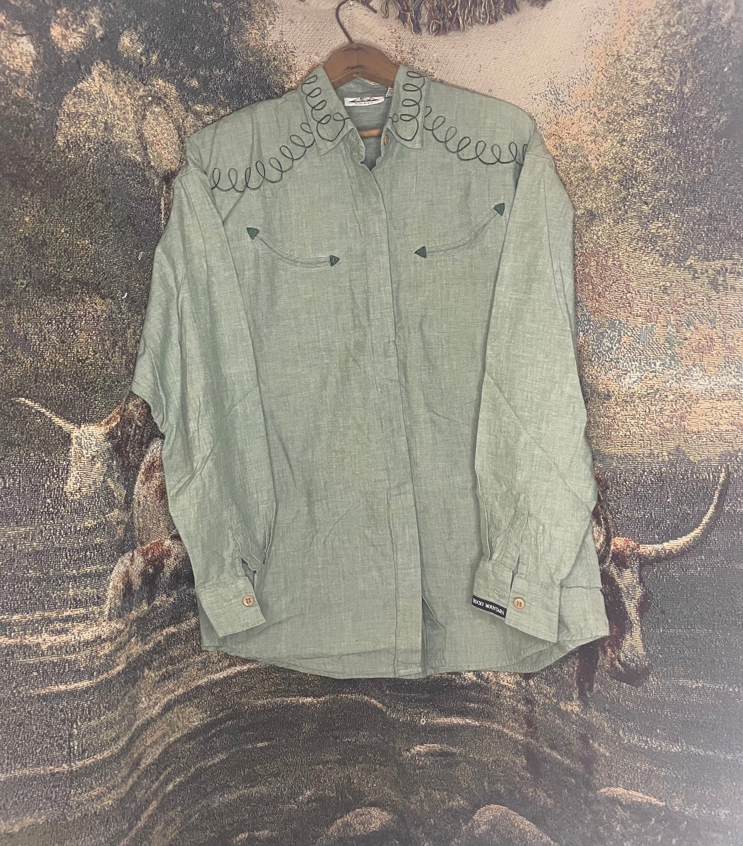 Rockies Green Button Up / Large