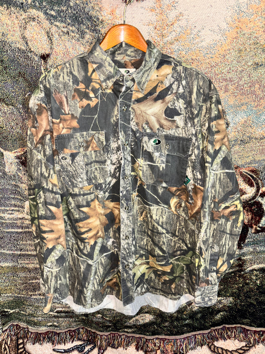 Camo Mossy Oak Button Down / XL